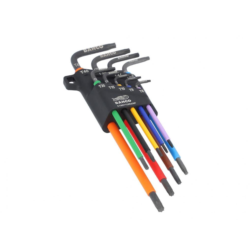 Bahco C1997torx/9p Long Torx Coloured L-key Set, 9 Piece