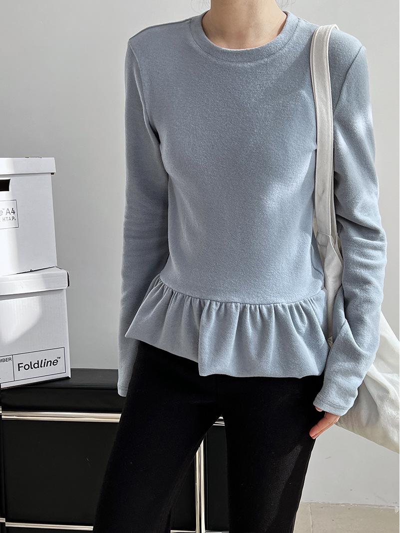 

Футболка с оборками и юбкой в стиле балета Luxi для женщин — новая облегающая коллекция осень/зима 2024 года Large