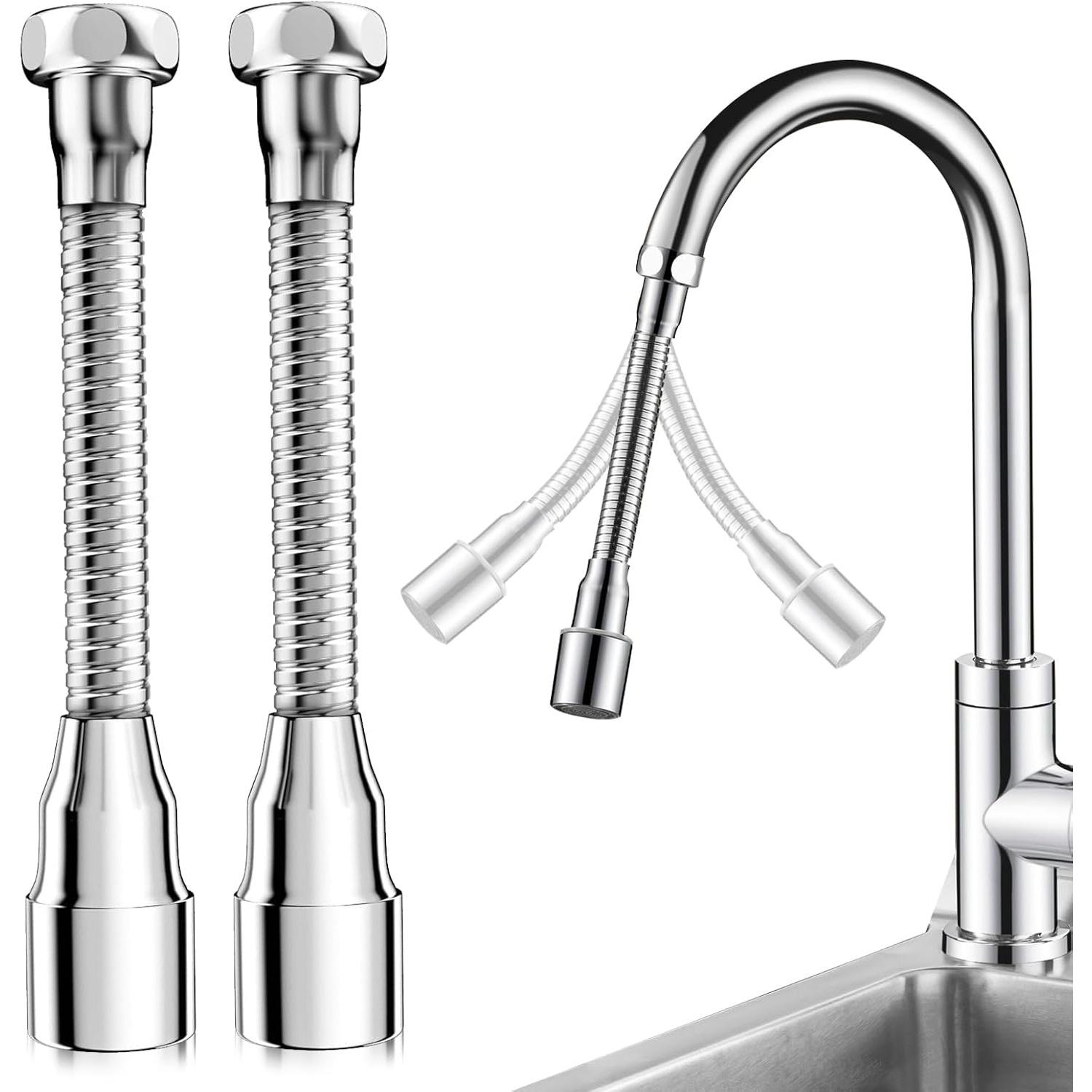 

Kitchen Tap Extension, Pack of 2, 360° Swivelling Multifunctional Faucet Extender Tap 14 cm Tap Extension for Kitchen, Sink, Bathtub 17cm