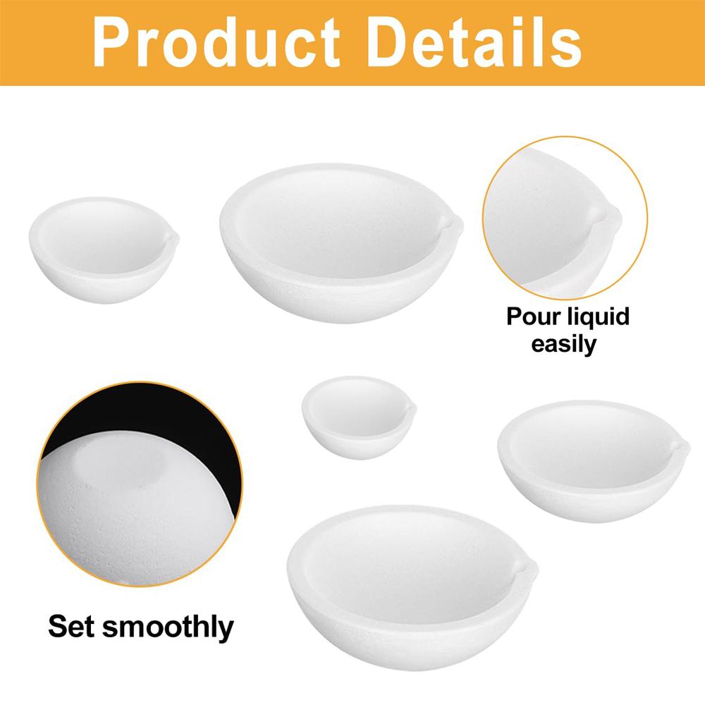 1/4pcs 100g-5000g High Temperature Quartz Silica Smelting Crucible Smelting Casting Refined Golden Silver Jewelry Casting Tools