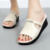 Zapatos De Mujer Women Fashion Sweet Spring Slip On Wedge Heel Sandals for Home & Beach Lady Classic Comfort Black Shoes Ab287