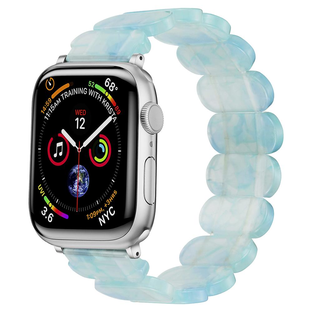 

Watch Band for Apple Watch Series 10 46mm/Ultra 2 Ultra 49mm/Series 9 8 7 45mm/6 5 4 SE (2023) SE (2022) SE 44mm/3 2 1 42mm Elastic Resin Strap Rainbow
