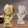 Gold Finish Nordic Pirate Captain Resin Sculpture - Abstract Nautical Decor, Collectible Viking Figure for Office & Gaming Room