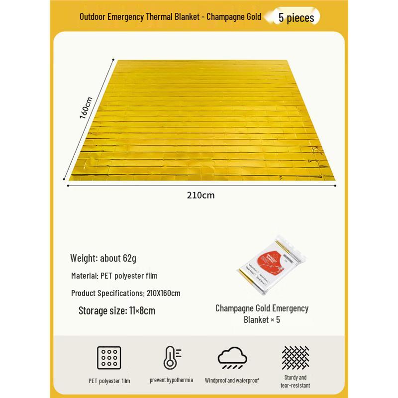 Emergency Thermal Reflective Blanket & Raincoat