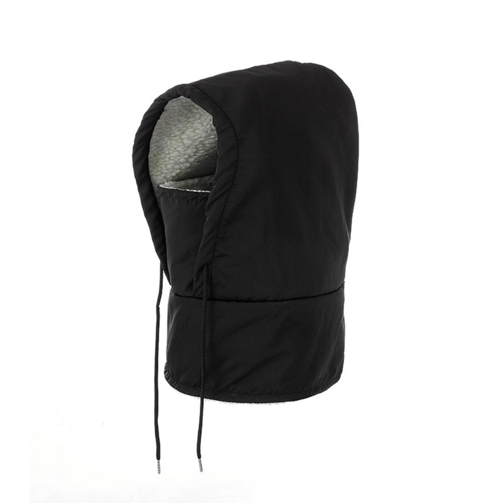 

Versatile Solid Color Winter Balaclava Warm Fleece Lined Ski Cap Windproof Waterproof Ear Protection Hat Unisex чёрный