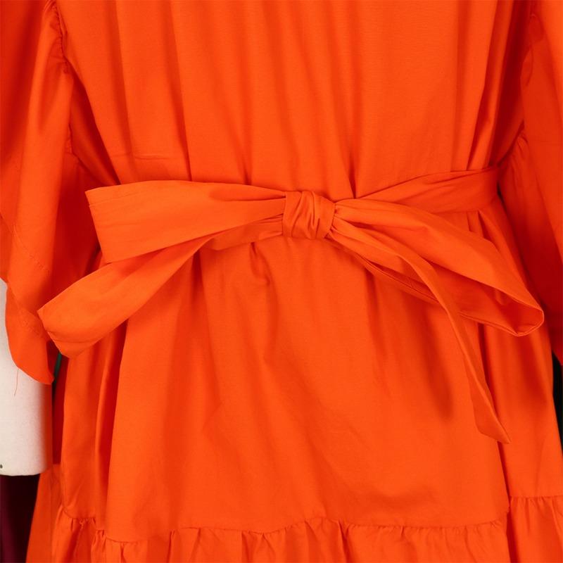 Damen Große Größen Mode Umlegekragen Fledermausärmel Einfarbig A-Linie Kurzes Kleid
