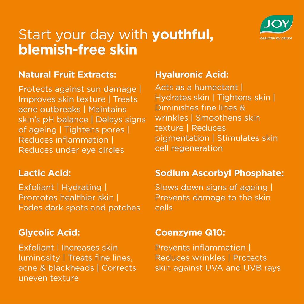 JOY Alcohol Free Vitamin C Face Toner 150ml Pack for Glowing Hydrated Skin with Hyaluronic Acid