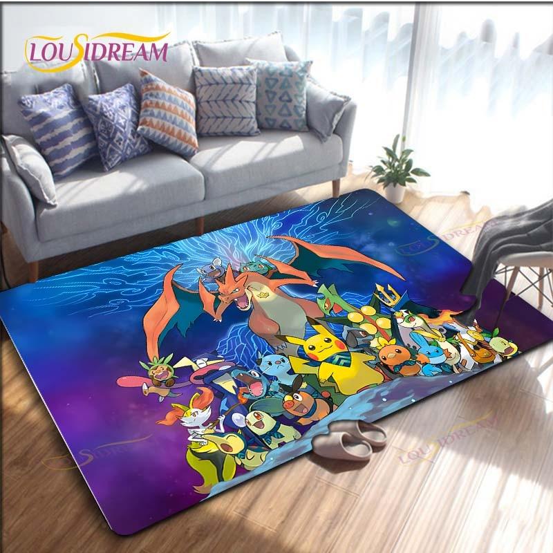 Anime Pokemon Pattern Carpets Living Room Anti-Skid Pikachu Area Rug Kids Bedroom Mats Yoga Mat Large Carpet Decor