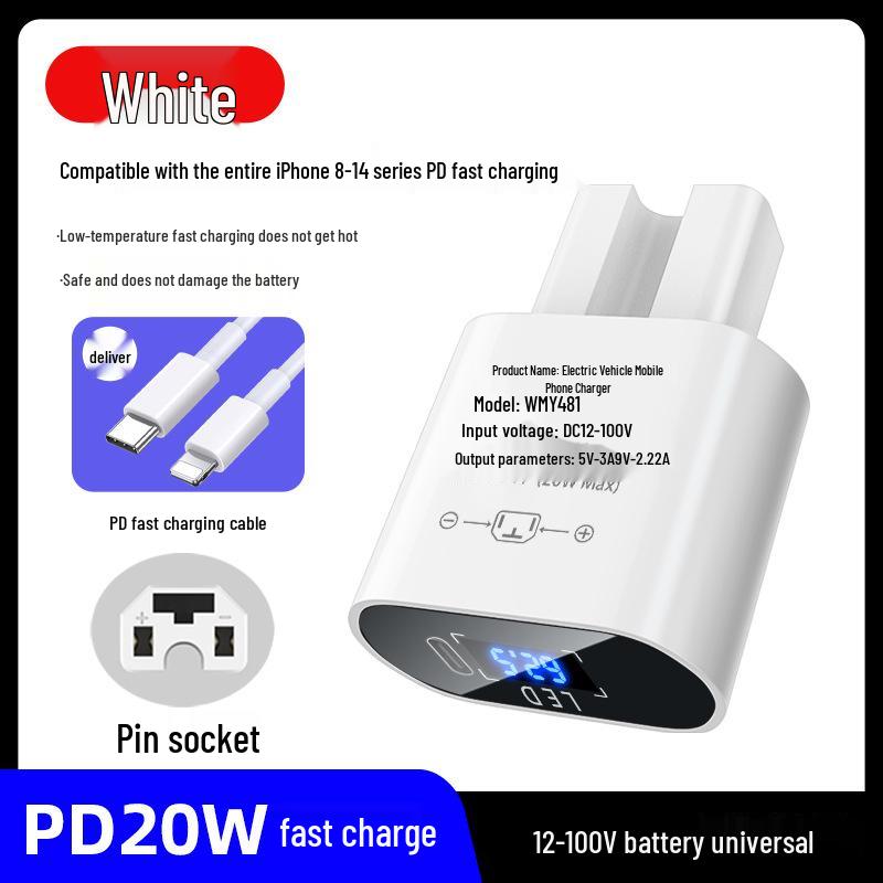 Universal 66W Flash USB Charger for Electric Vehicles (48V-100V)