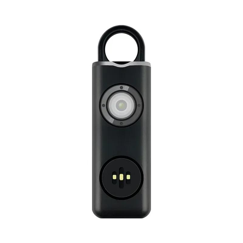 2025 Self Defense LED Flashlight USB Rechargeable Keychain Light Safety Alarm Protective Supplies Women Outdoor Emergency Tool