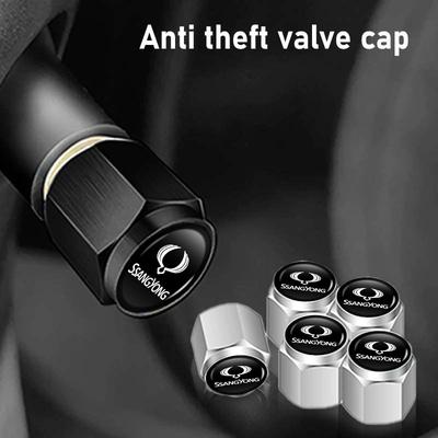 5pcs Car Tyre Valve Caps Universal Valve Protection Cover For SsangYong Actyon Sport Korando Rexton Kyron Rodius Tivoli Musso