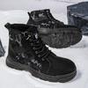Men's shoes winter cotton shoes piled thickened warm non-slip thick-soled Martin boots wear-resistant men's camouflage outdoor hiking shoes