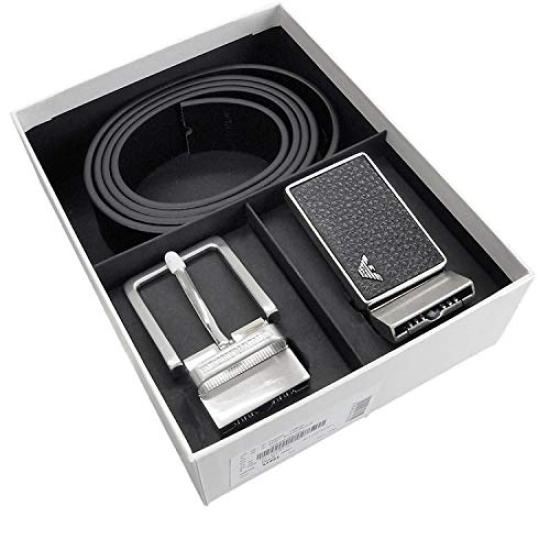 Emporio Armani Belt Set with Reversible Rotating (2-Piece Set) Buckles, Y4S225-YMB4E [Used]