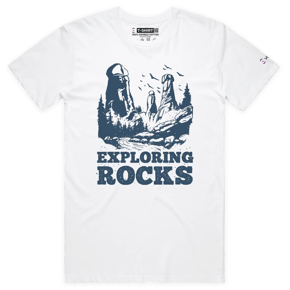 VOICEART Rainbow Rocks Funny LGBTQ T-Shirt with Premium Quality Graphic S