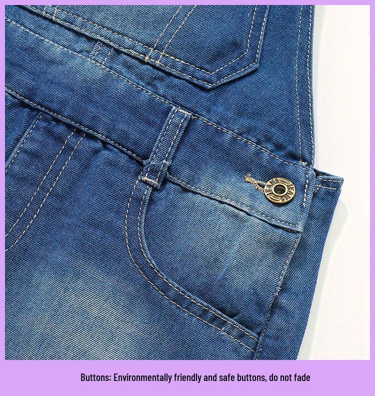 Robe Salopette en Denim d'Automne pour Filles - Style Tendance Européen et Américain pour Enfants