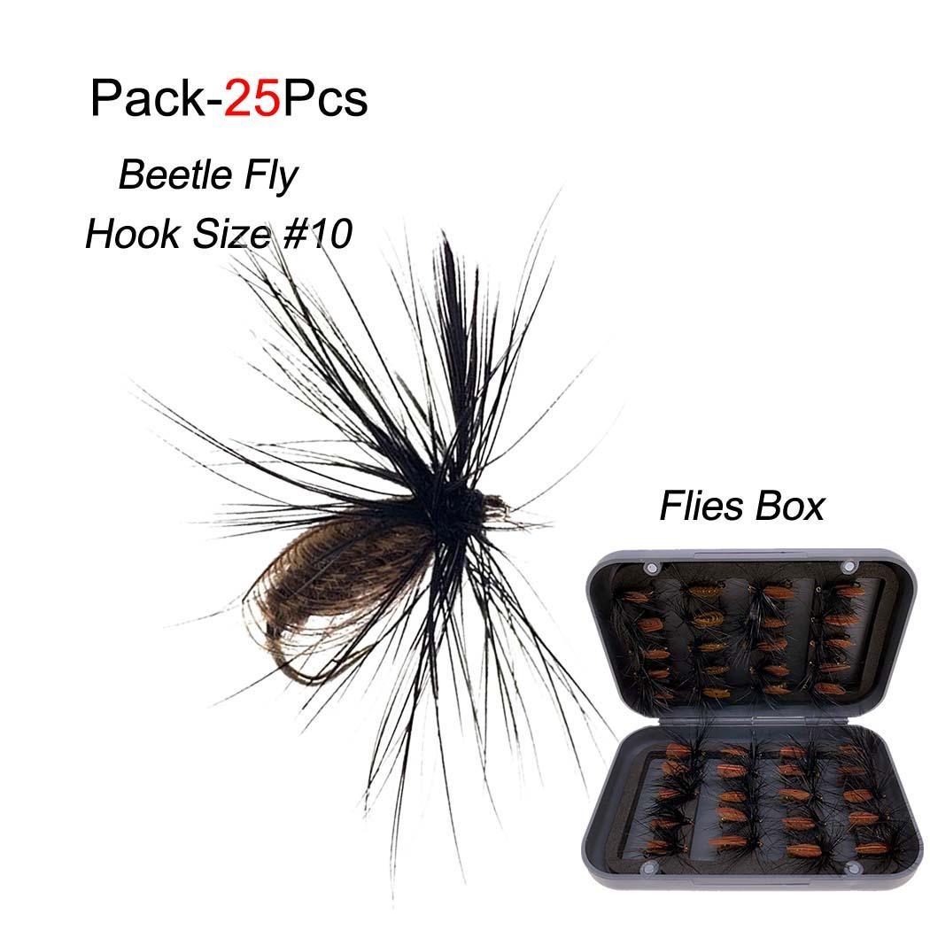 

5/10/25/Pcs/Box 3 різних стилю нахлистової приманки Наживка для форелі з гачком Нахлистова німфа Сухі мушки Наживка для лову мушок Приманка для комах 25Pcs/Style B(with Box)