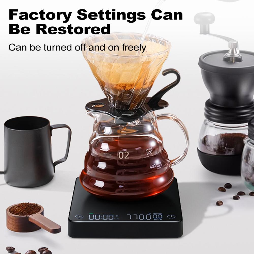 LED Wireless Display Kaffee Skala Multifunktionale Küche Skala 5kg 0,1g Espresso USB Lade