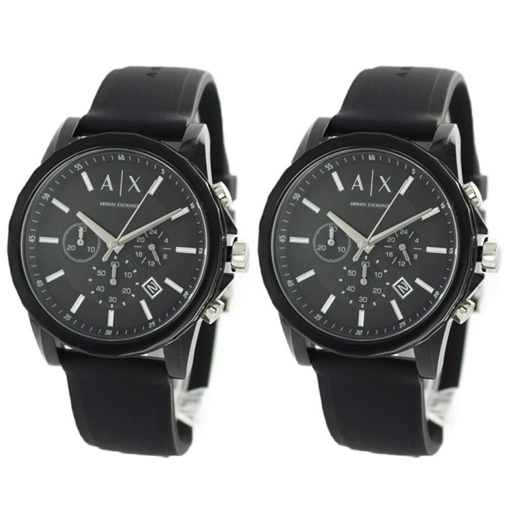

Armani Pair Watch Storage Box Unisex Chronograph Black Silicone Rubber AX1326AX1326 Годинник [AX Exchange] Чоловічий Жіночий [Елемент]