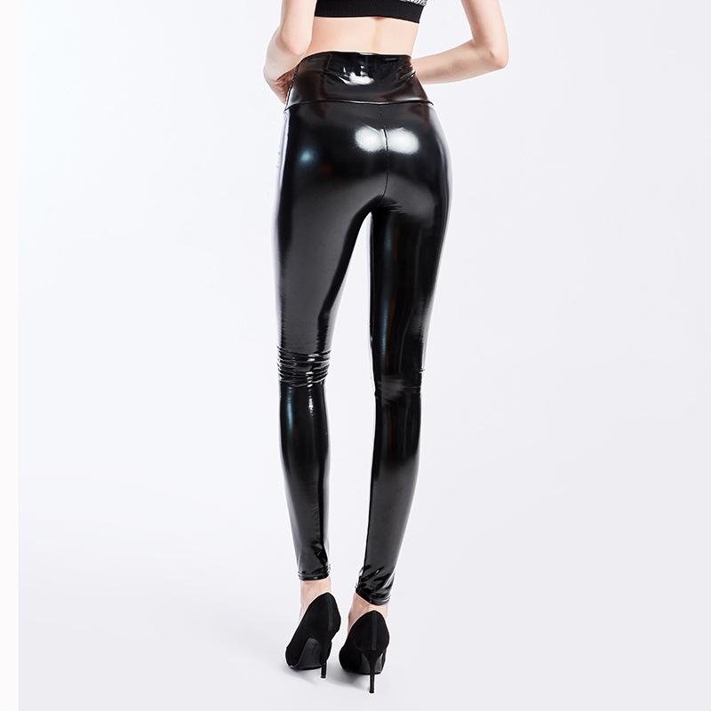 2026 Nouveau Legging Miroir Caoutchouté Haute Élasticité Sexy Taille Haute Latex Cuir Brillant Grande Taille Pantalon Femme