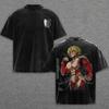 Attack on Titan Female Titan T-shirt Anime Vintage Washed T Shirt Men Women Clothing Summer Street Fashion Cotton Tees Clothes