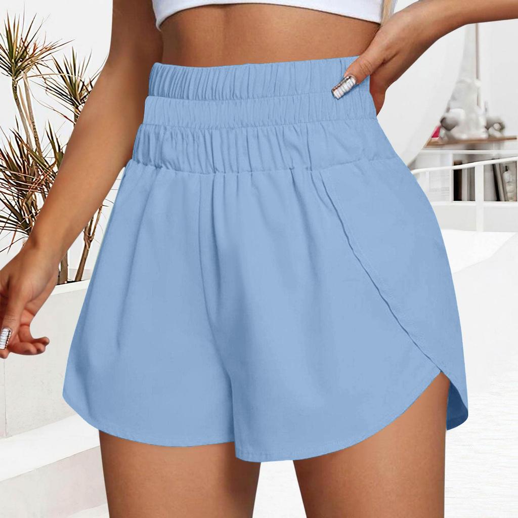 Women's High Waist Elastic Loose Sports Casual Shorts