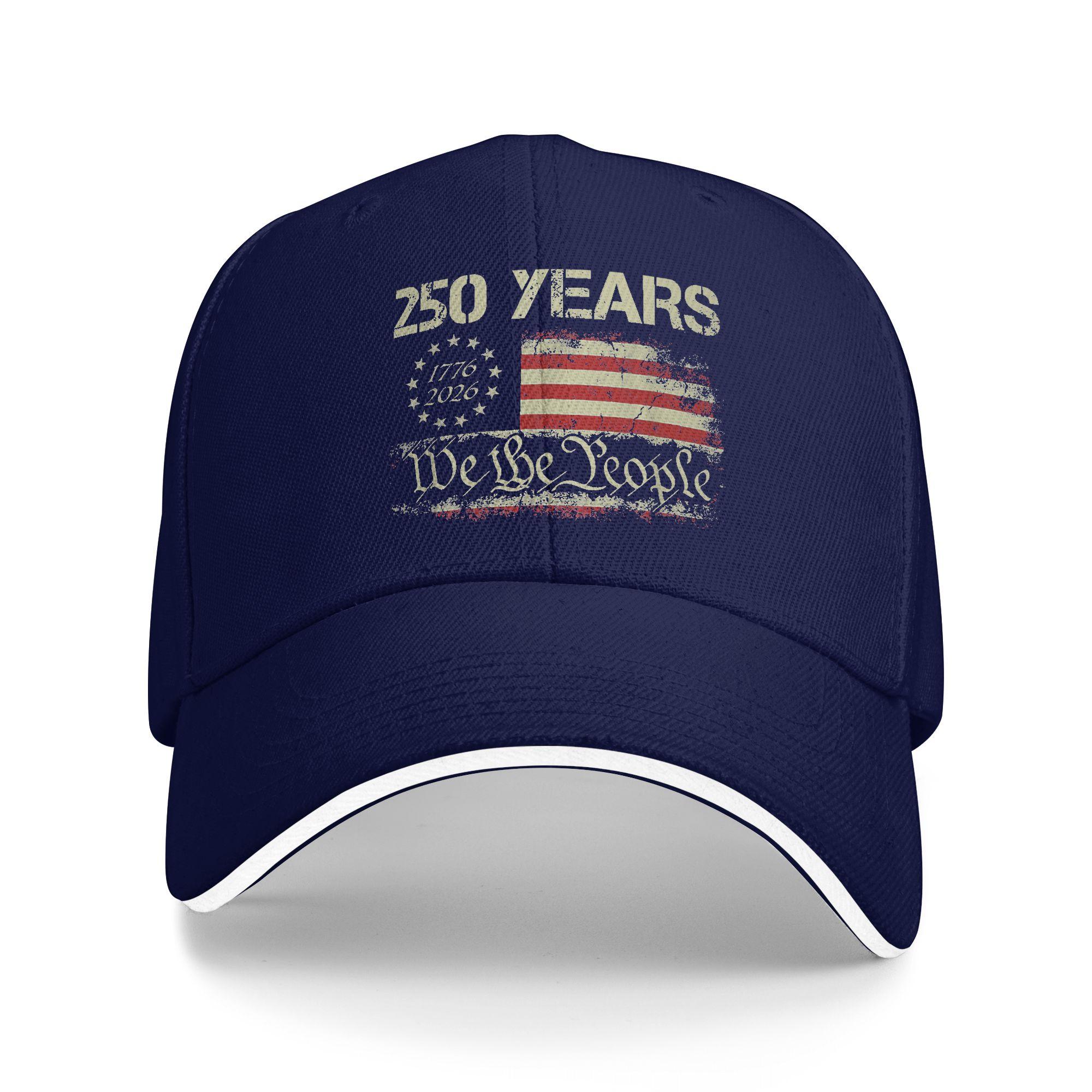 

250 Years 17762026 250th Birthday USA Flag We The People Casual Baseball Cap Kpop Rock Trucker Hat Summer Men Baseball Caps One Size