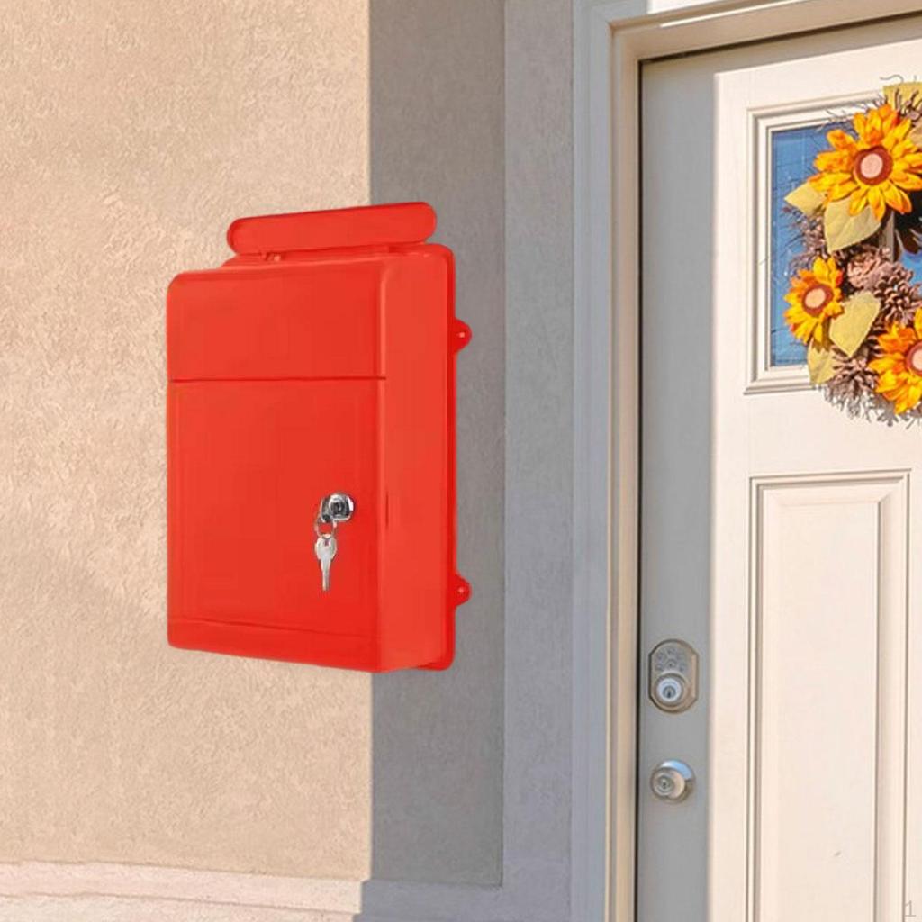 Outdoor Wall Mailbox with Lock And Key for Letters Newspapers