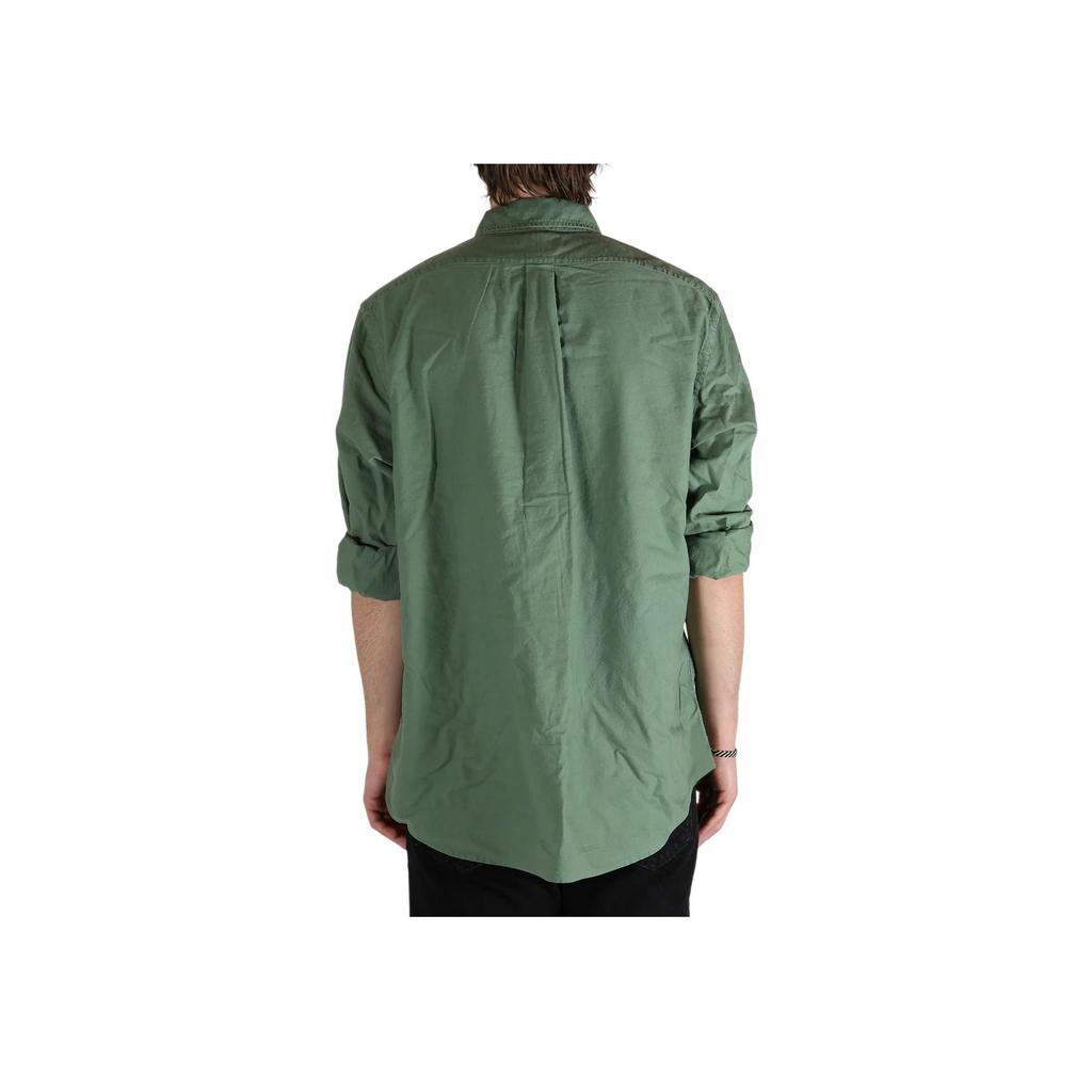 Polo Ralph Lauren Enfärgad Enkelknäppt Veckad Långärmad Skjorta Herrskjortor Grön 710798540-070
