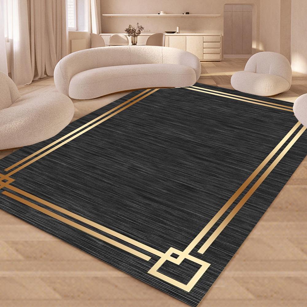 Luxury Pattern Area Rug Anti Slip Machine Washable Carpet Bedroom Living Room Bathroom Dormitories Floor Mat