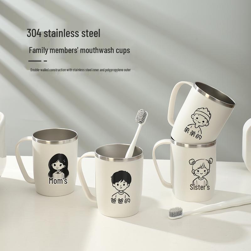 304 Stainless Steel Family Toothbrush Holder - Parent-Child Set for 3-5 Members