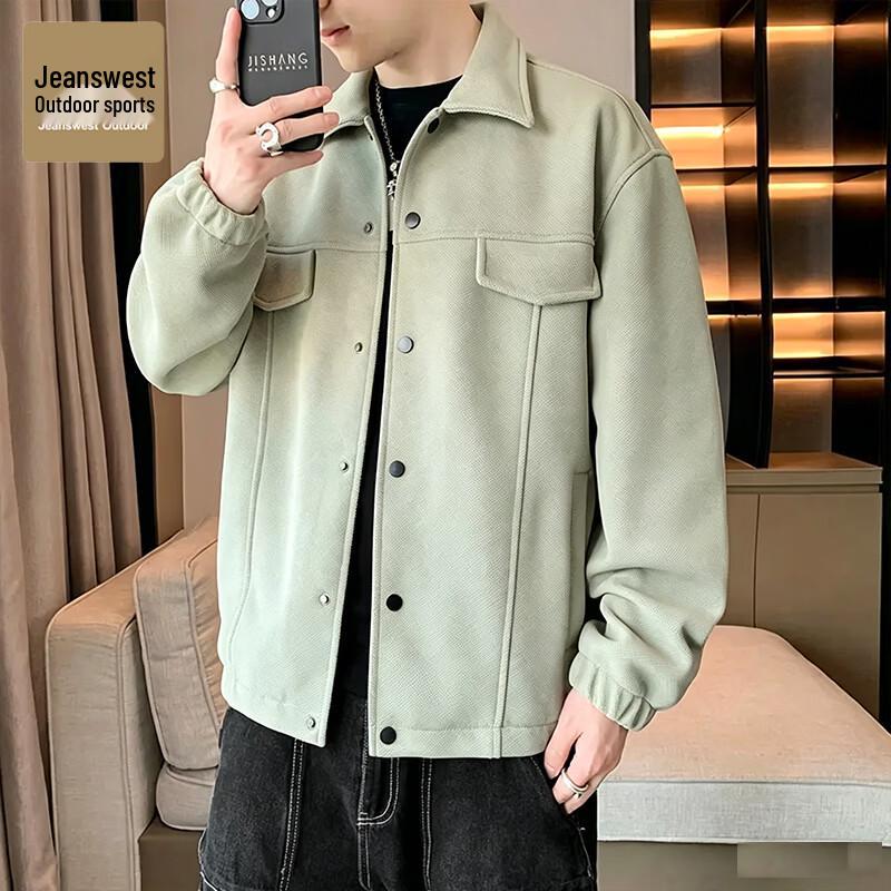 Jeanswest Men's Versatile Loose Fit Lapel Outdoor Jacket