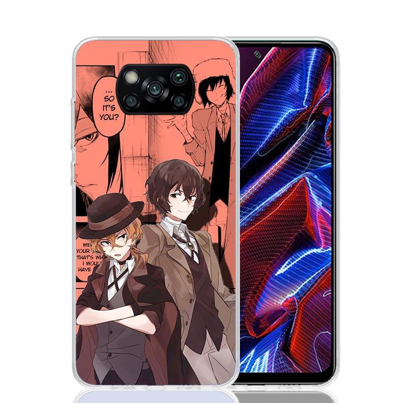 Bungo Stray Dogs Manga Phone Case For Xiaomi Poco X7 X6 X5 Pro F7 Ultra Redmi 15C 15 13 13C 12 12C 10 10A 10C 9 9A 9C 9T Cover P