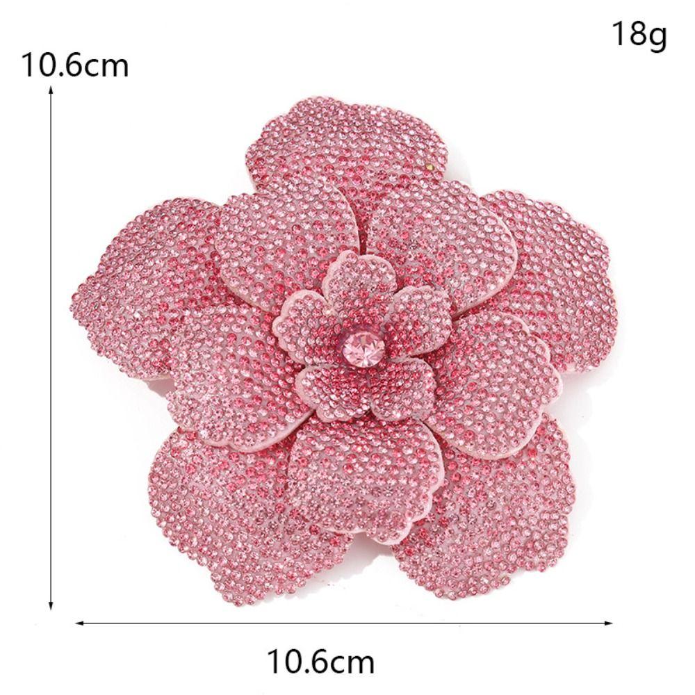 Three-dimensional Camellia Rhinestone Flower Patches DIY Craft Sewing Supplies Embellishment Rose Brooch Fabrics Sparkling