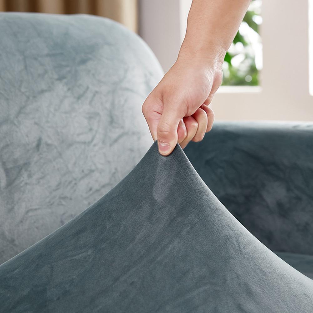 Velvet Sofa Cover Stretch Full Protection Dustproof Elastic Sofa Protector