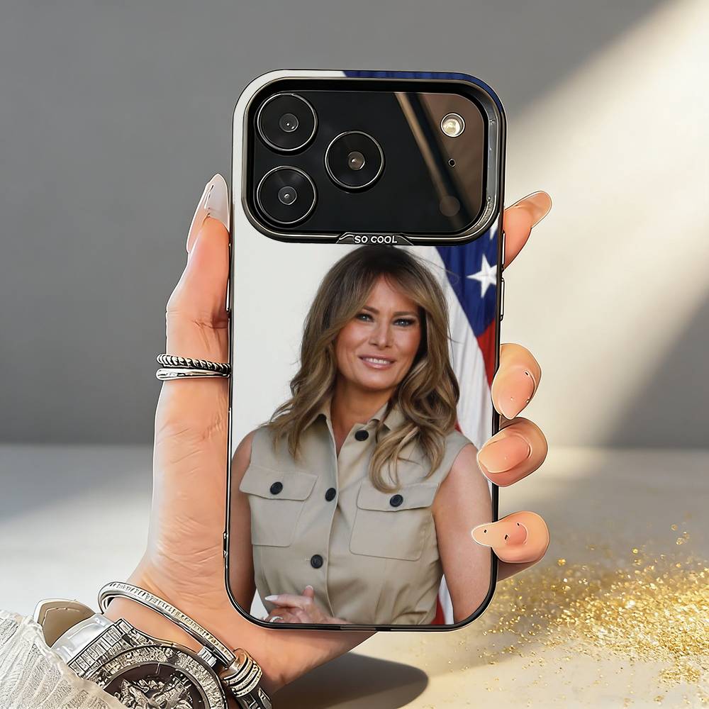 

Fashion Model Melania First Lady Phone Case For iPhone17,16,15,14,13,12,11,Pro,MAX Gray Matte Silicone Black Cover iPhone11PROMAX