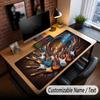 Music Guitar Theme Custom Mouse Pad Personalized With Name Text Customized Desk Mat For Office Home Decor