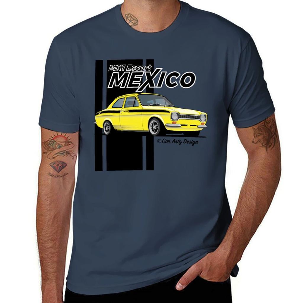 Mk1 Escort Mexico (Yellow Black) Tshirt Plus Size Workout Short Sleeve Top Tshirt