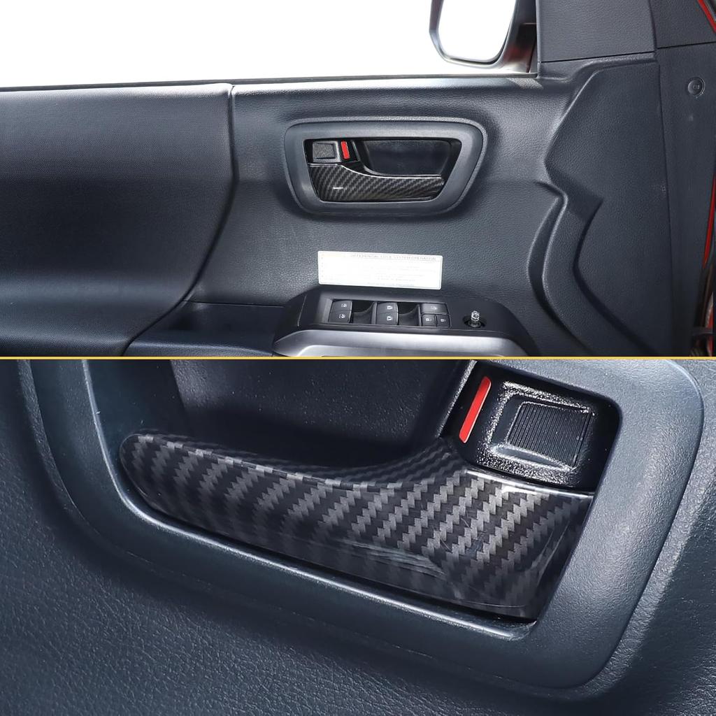 Car Inner Door Handles Cover Trim Compatible with Toyota Tacoma 2016-2022, Auto Inner Door Handles Cover Interior Door Handles Protector Trim