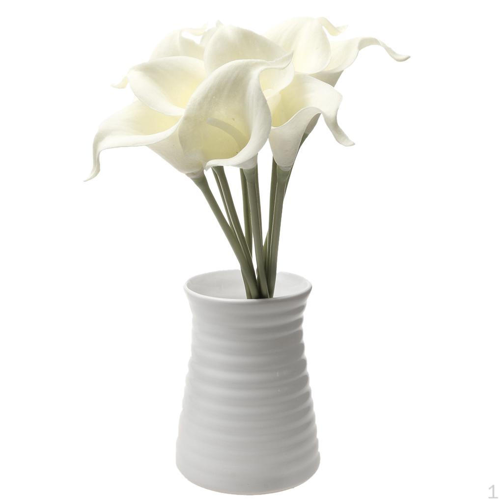 

9Pcs PU Artificial Flower Bouquet Home Wedding -White