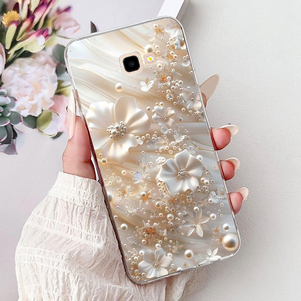 For Samsung J4 Plus Case Clear Cute Fashion Flowers Cool Painted Back Cover For Samsung Galaxy J4+ Phone Case SM-J415F SM-J415G