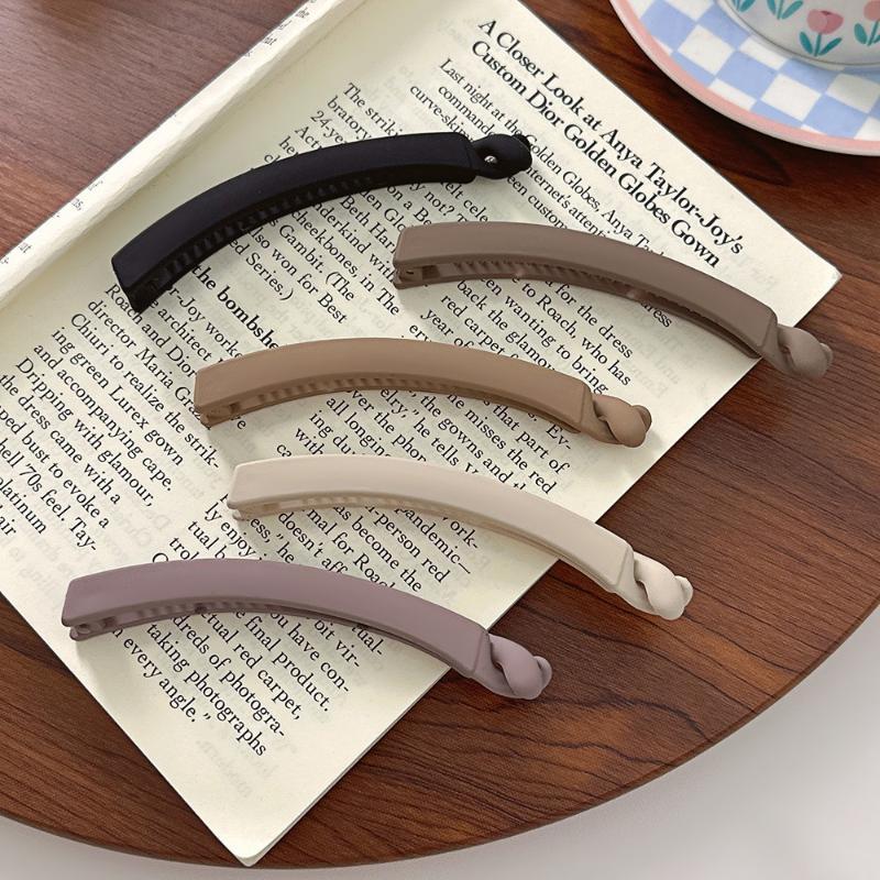 Acrylic Banana Clips 5Pcs Damage-free Strong Hold Ponytail Hairpins for Women Girls Daily Hair Styling
