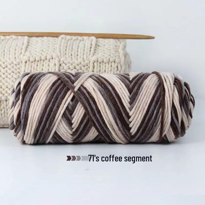 8-Strand Cotton Wool Yarn for Scarf DIY - Thick, Soft Thread with Silk Elements