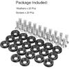 20 Peças Arruela de Para-choque e Para-lama de Alumínio M6 Grau T6 Kit de Acabamento para Compartimento do Motor CNC Billet (Preto)