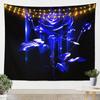 Romantic Dark Red Rose Tapestry,Moody Floral Wall Art with Vivid Red Roses & Dark Leaves,for Bedroom,Aesthetic & Cozy Home Decor