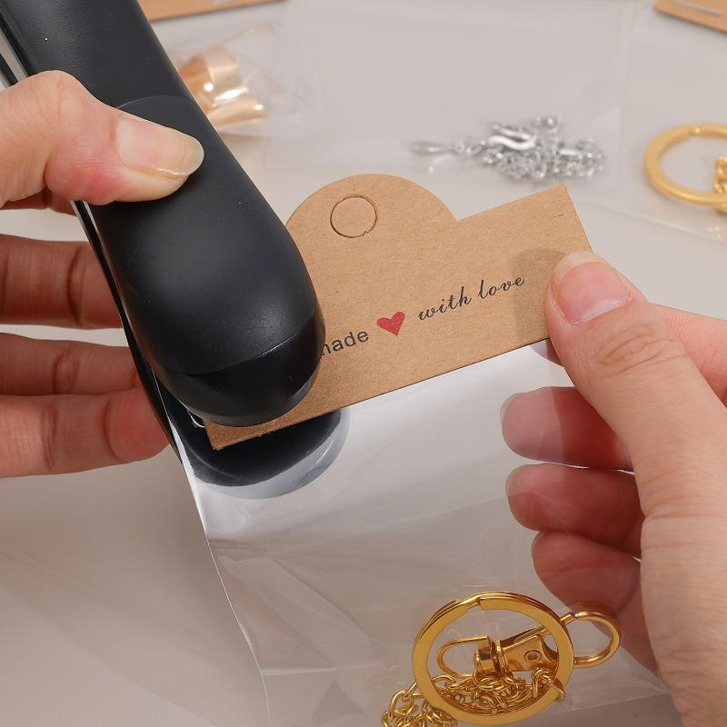 100 Stück Faltbare Handgemachte Liebe Schmuckverpackung Displaykarten Kopf-Anhänger Karton Für Schlüsselanhänger Halsketten Kleinunternehmen
