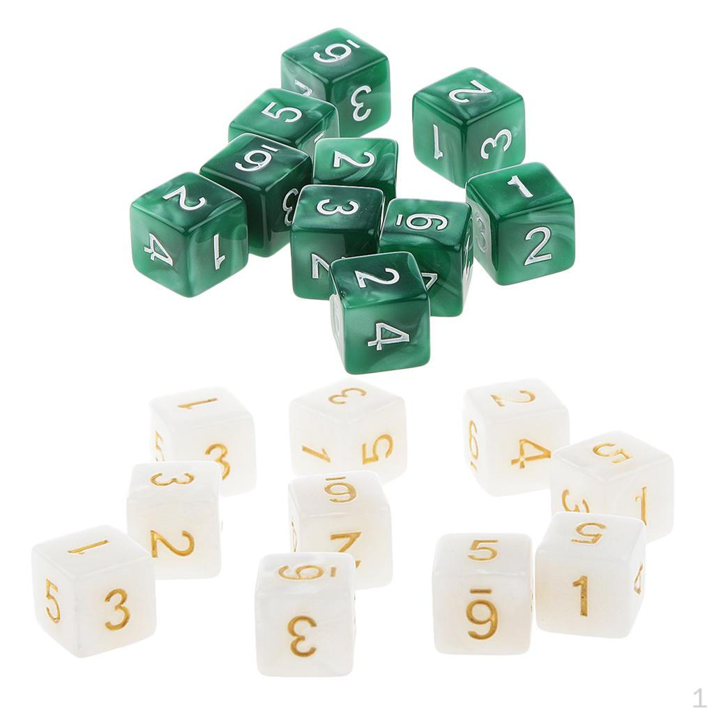 20 Pcs Opaque Set D6 Six Sided Die Place for