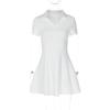 European Style Women's Solid Color Waist-Cinched Polo Collar Dress - Spring/Summer Fashion Arrival.