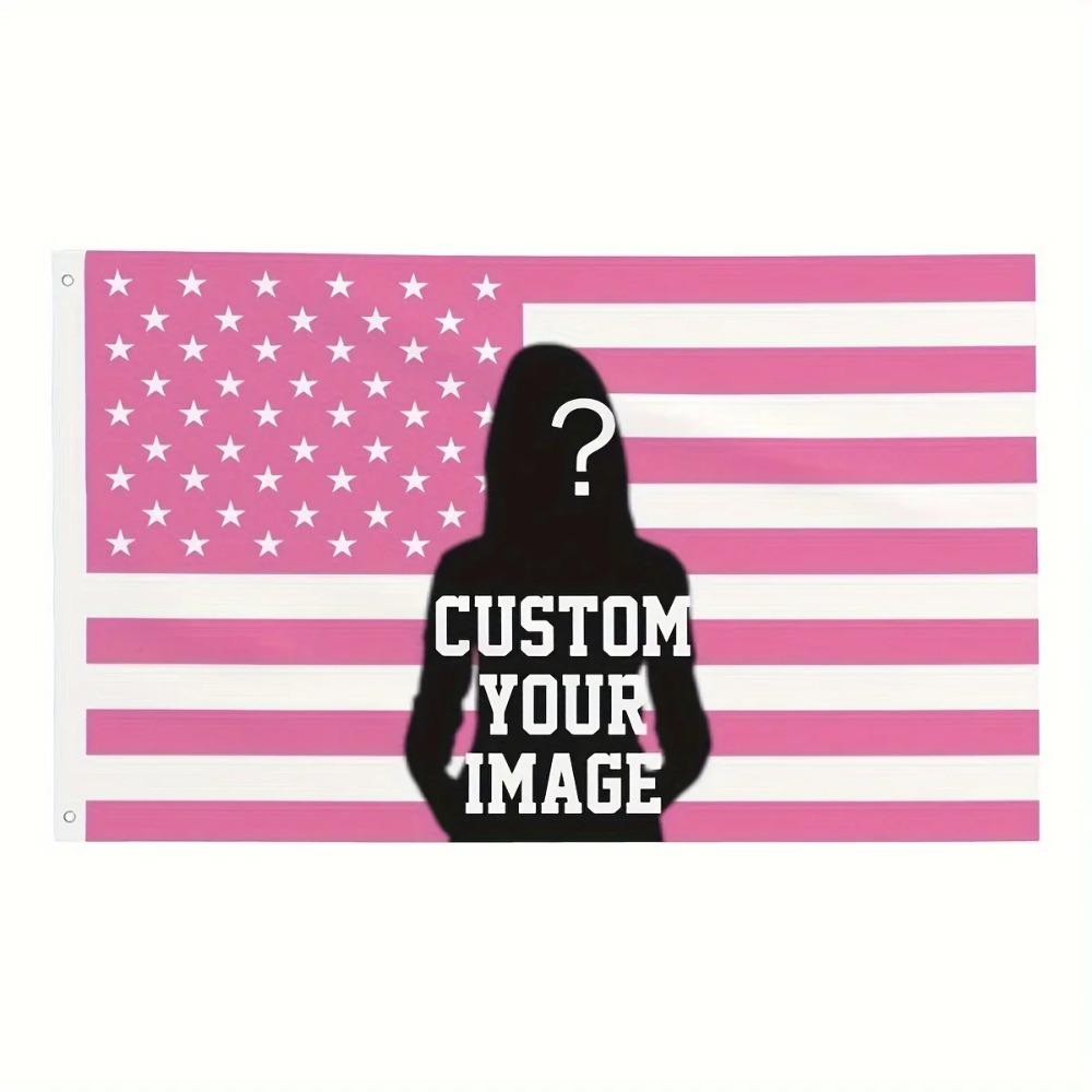 Custom Pink USA America Flag 3X5 Ft Personalized Flags Design Your Image Funny Tapestry Poster Dorm Room, Living Room, Bedroom