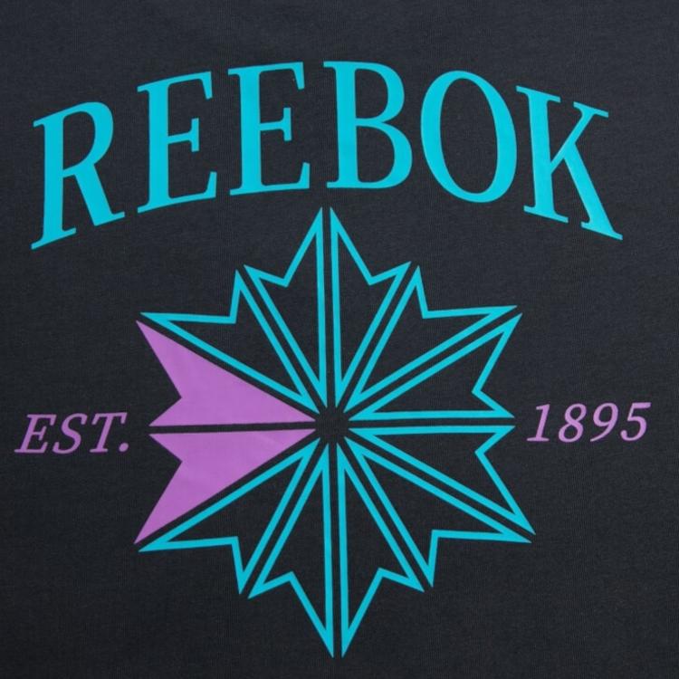 Reebok Fashion Retro Loose Moisture-Wicking Breathable Simple Long Sleeve T-Shirt Unisex Tops Black 24FRM503UGH0
