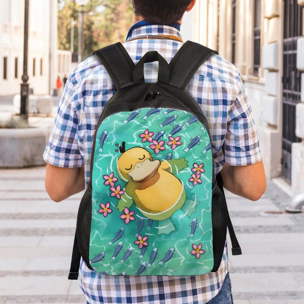 Personalized P-Psyducks Backpack Men Women Casual Bookbag for College School Manga Bags